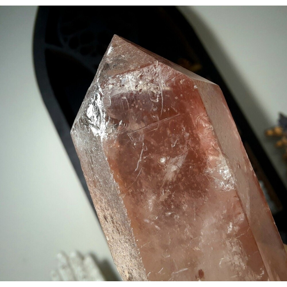 Rare Pink Lithium Quartz Crystal Point
